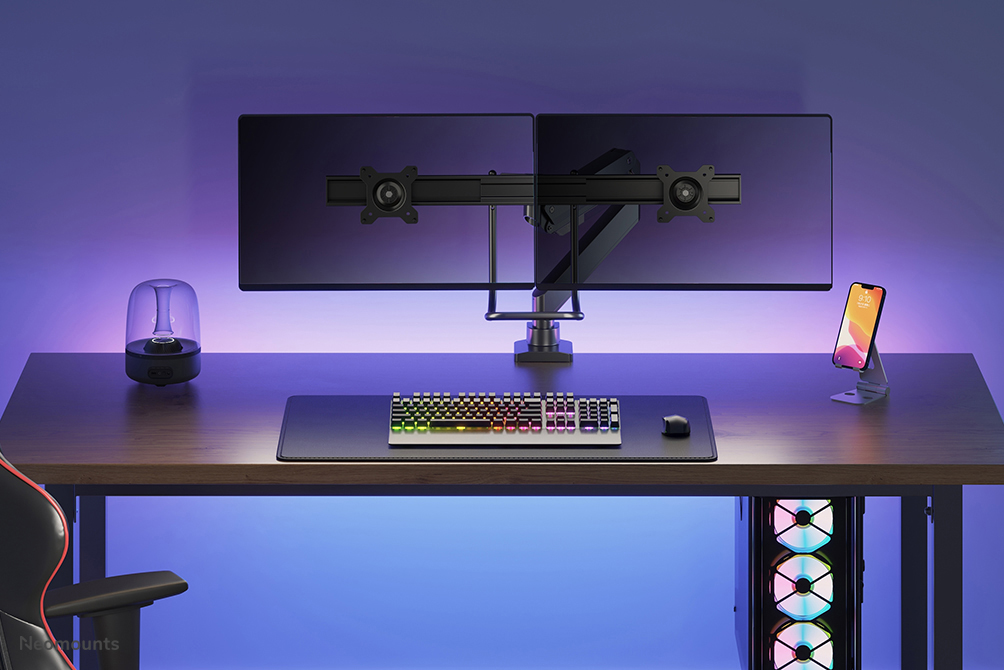 Neomounts NM-D775DXBLACK Monitorarm 10-32" - Gasfeder - Topfix - 180°-Stopp